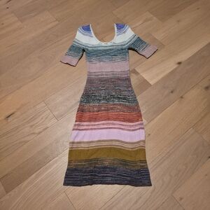 Anthropologie Multicolor Knit Midi Dress